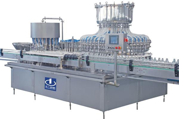 Máquina de enchimento e lavagem de garrafas de vidro e nitrogênio